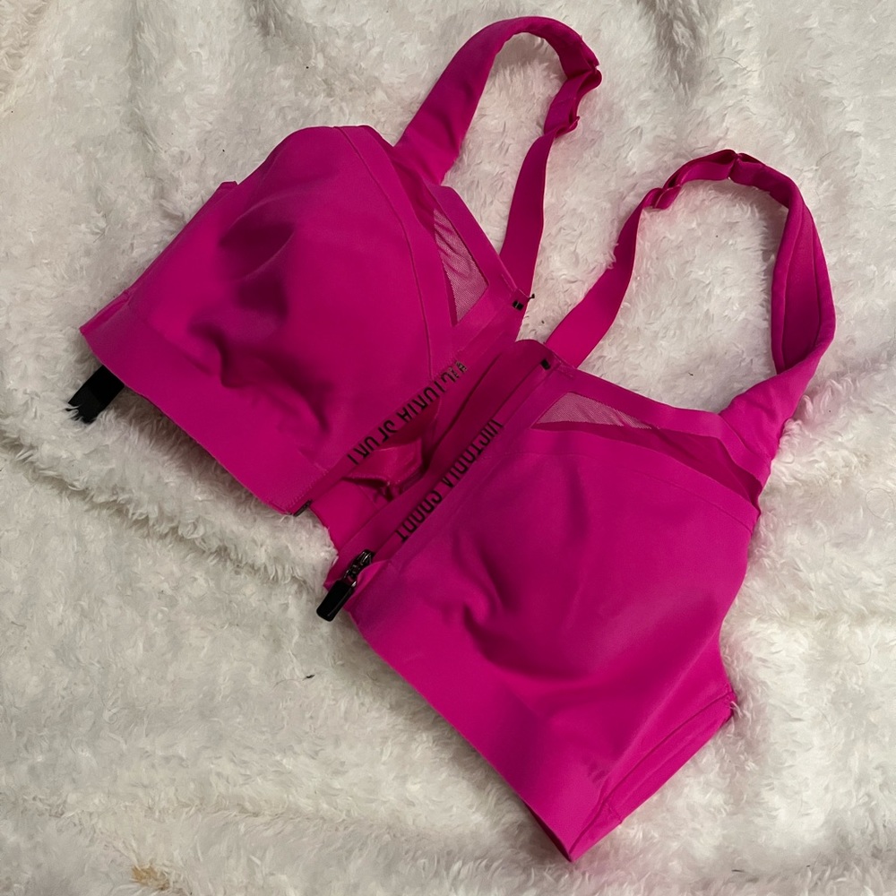 Victoria’s Secret Sport Solid Bright Pink Front Closure Athletic Bra 32B